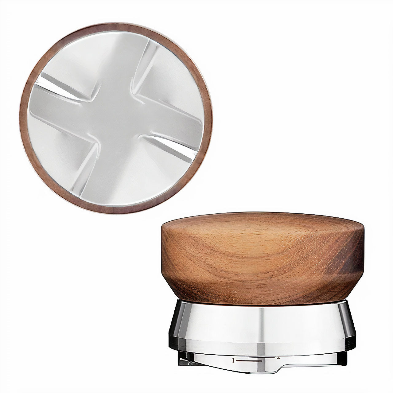 Espresso Distributor with Walnut Handle