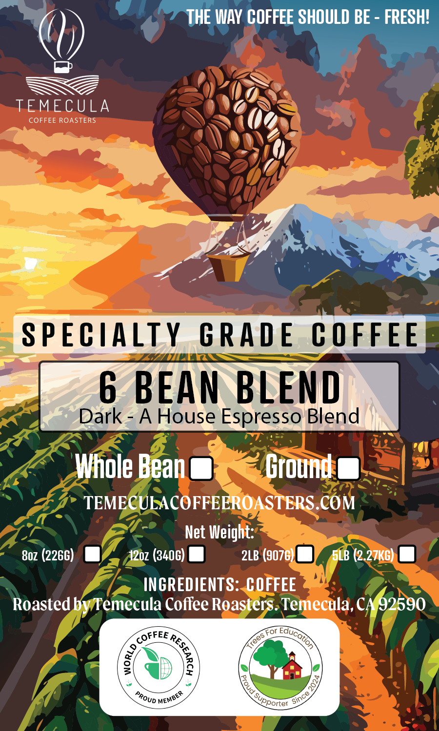 6-Bean Espresso Blend - Espresso Roast