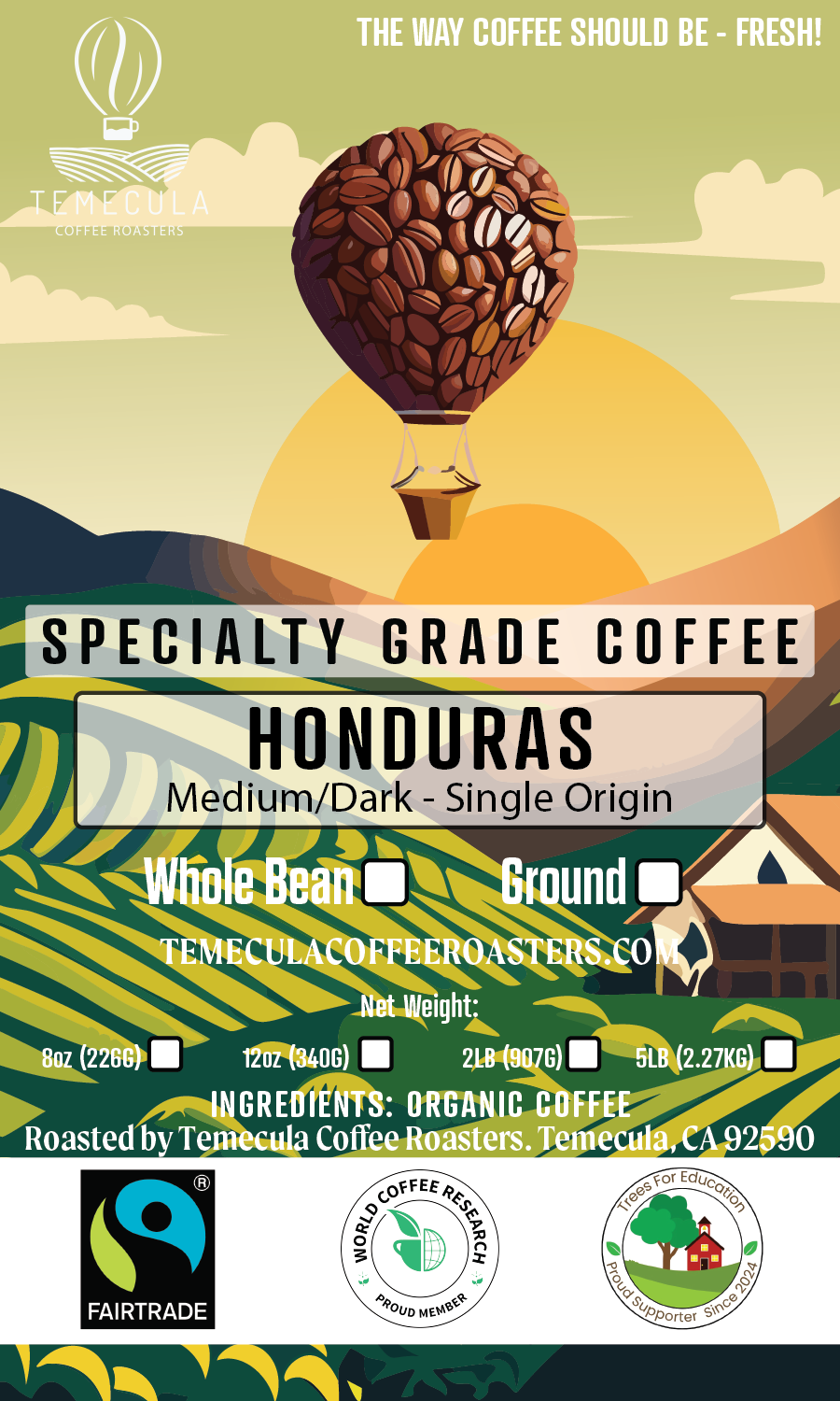 Fairtrade® Honduras - Medium/Dark Roast