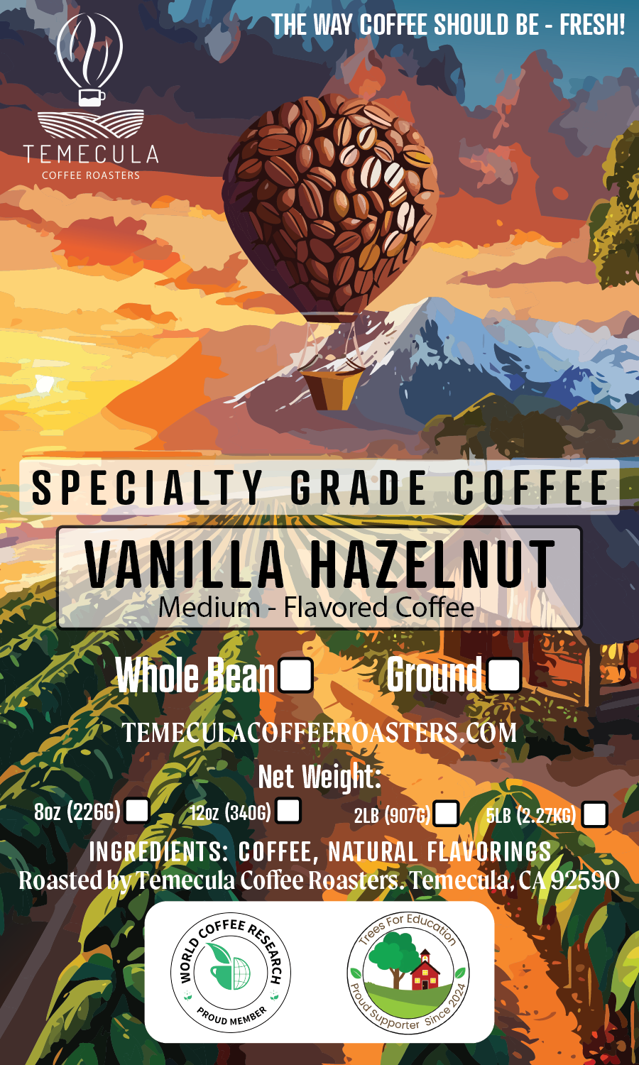Vanilla Hazelnut Flavored Coffee