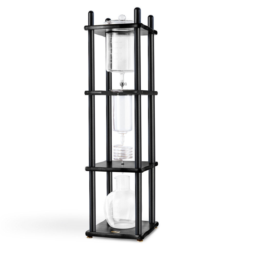 Yama Glass Cold Brew Tower – Black Straight Frame – 25 Cup (100 oz)