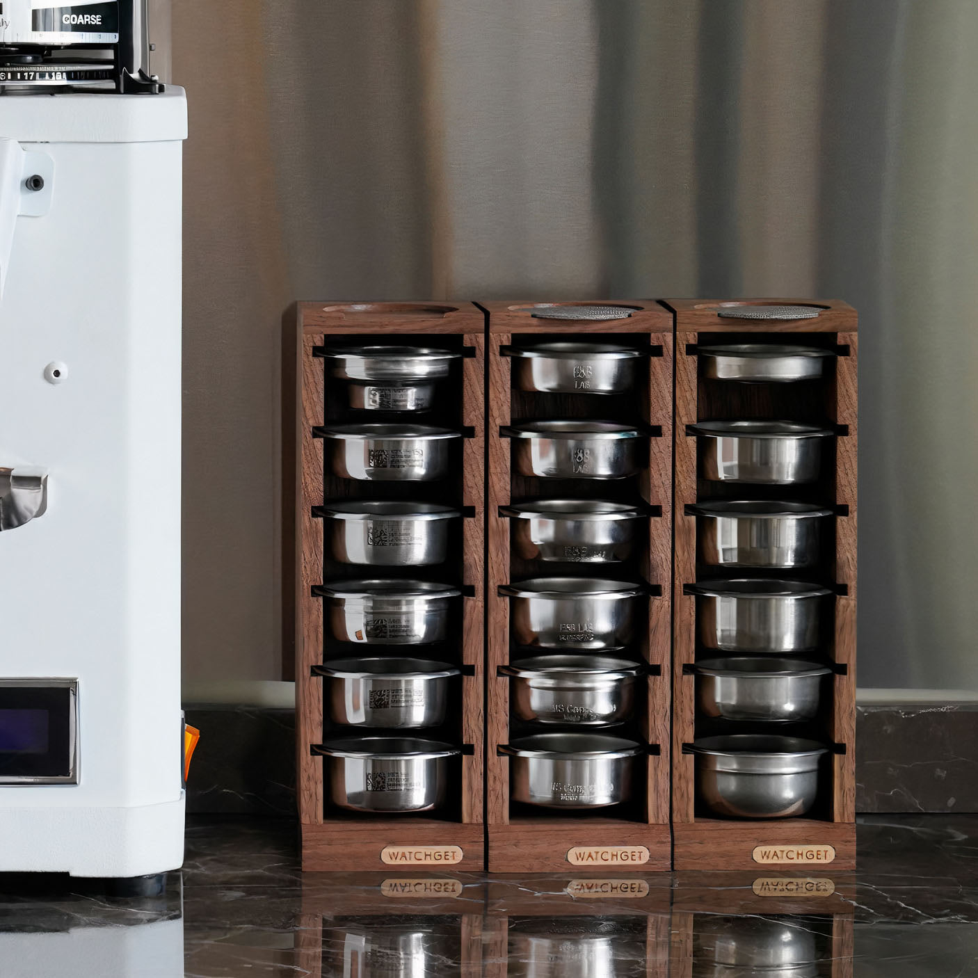 Walnut Filter Baskets Storage