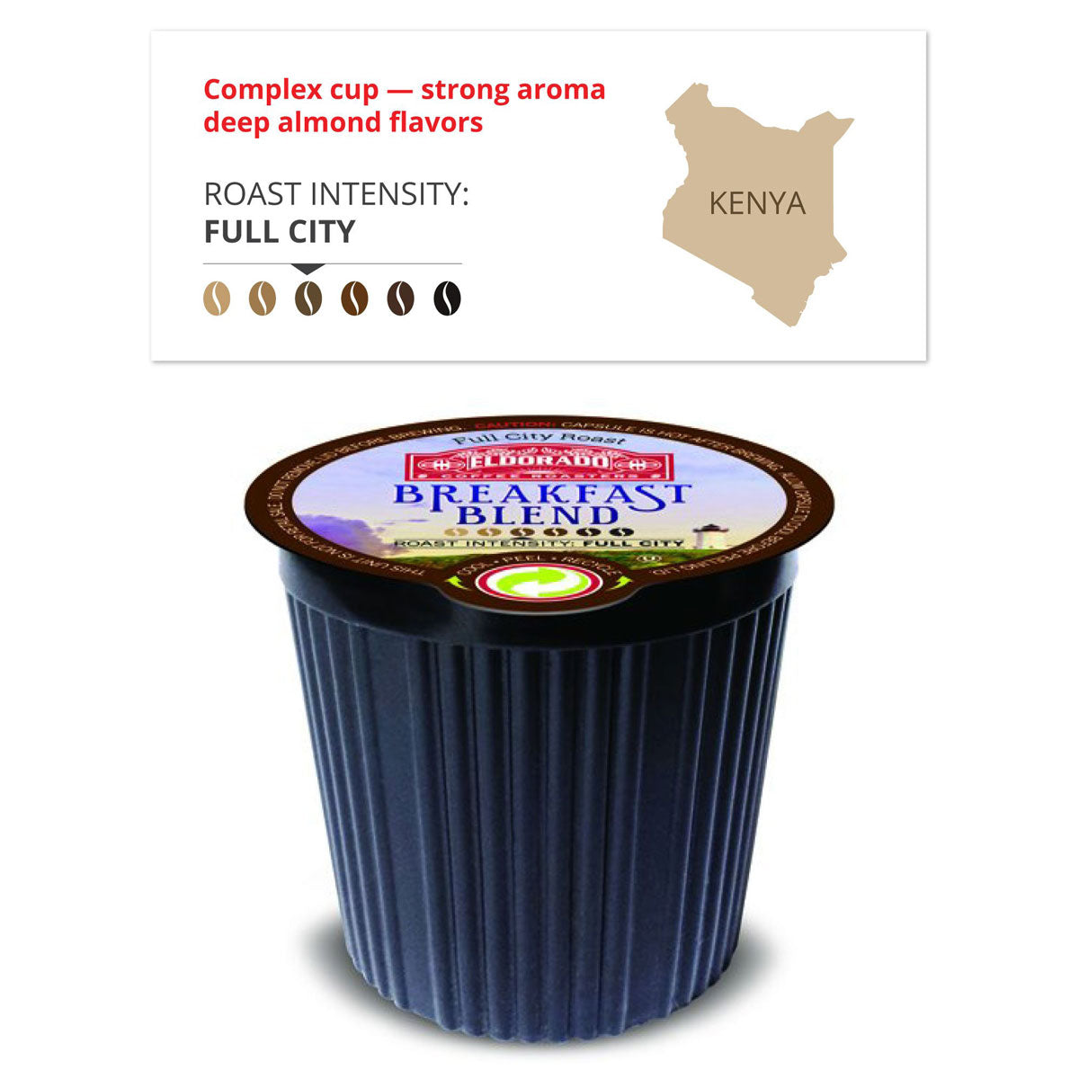 Eldorado Coffee Roasters K-Cup Single Serve Capsules Variety Pack 36 Breakfast Blend, Cafe Eldorado and Colombian Popayan Supremo