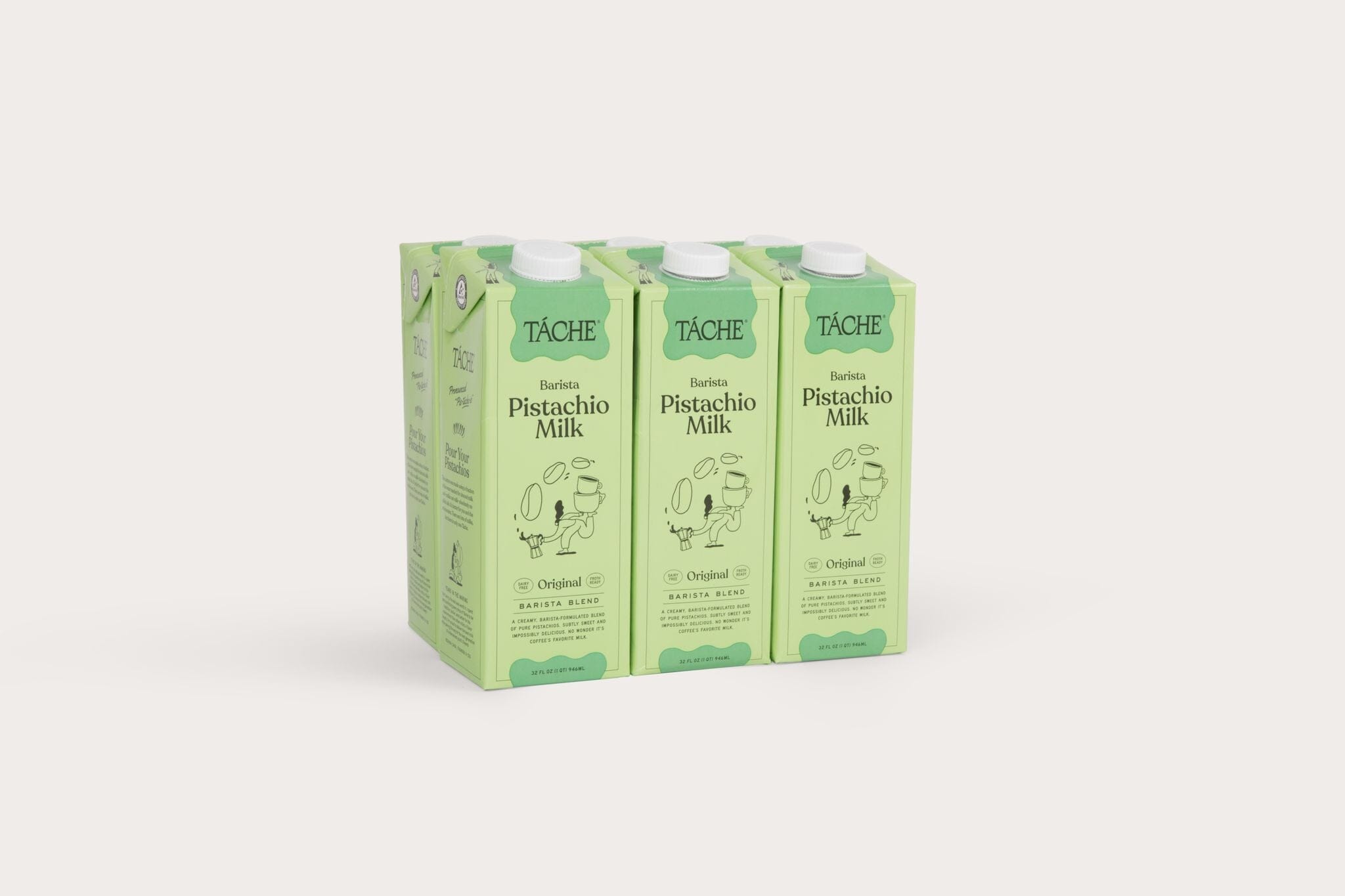 Táche Barista Edition Pistachio Nut Milk - 4 cases of 6, 32oz cartons (24 total)