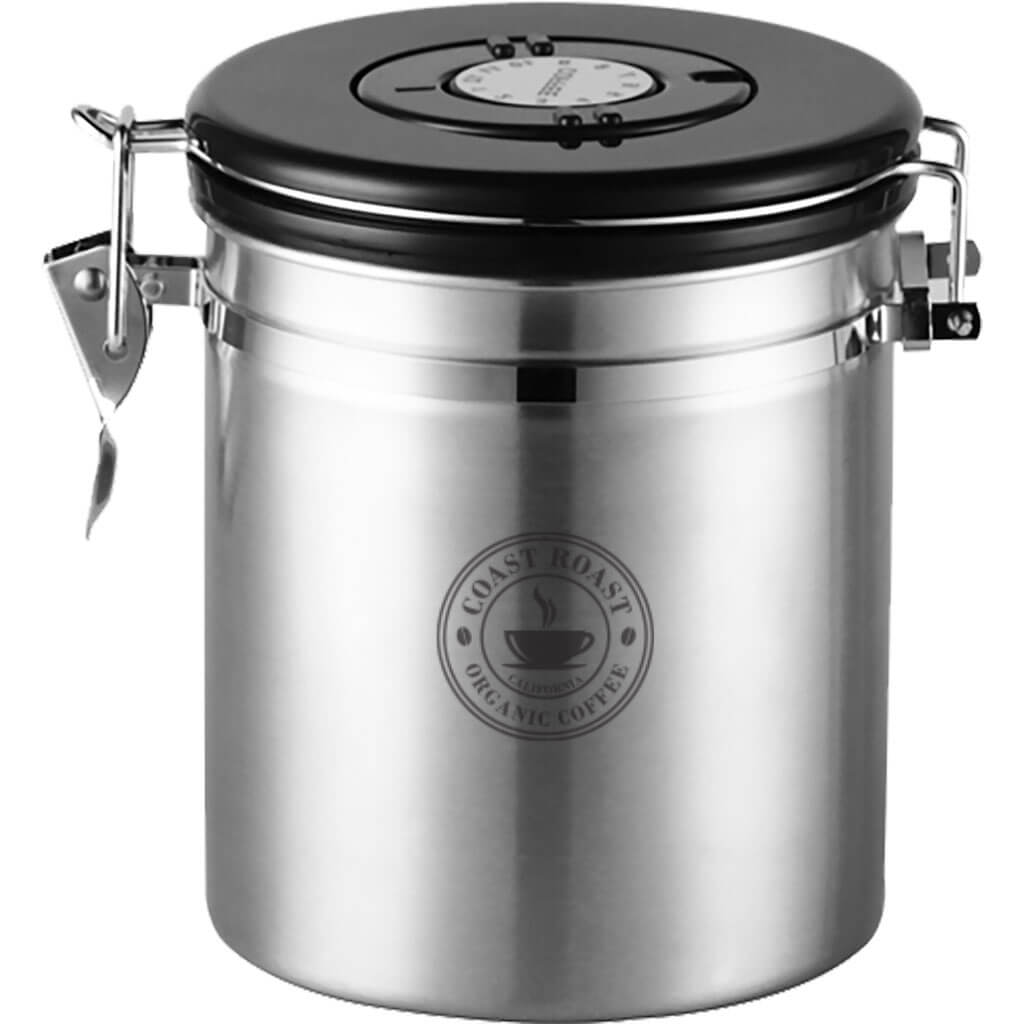 Coast Roast Coffee Storage Canister – 16oz Airtight, Stainless Steel, 100% BPA-Free