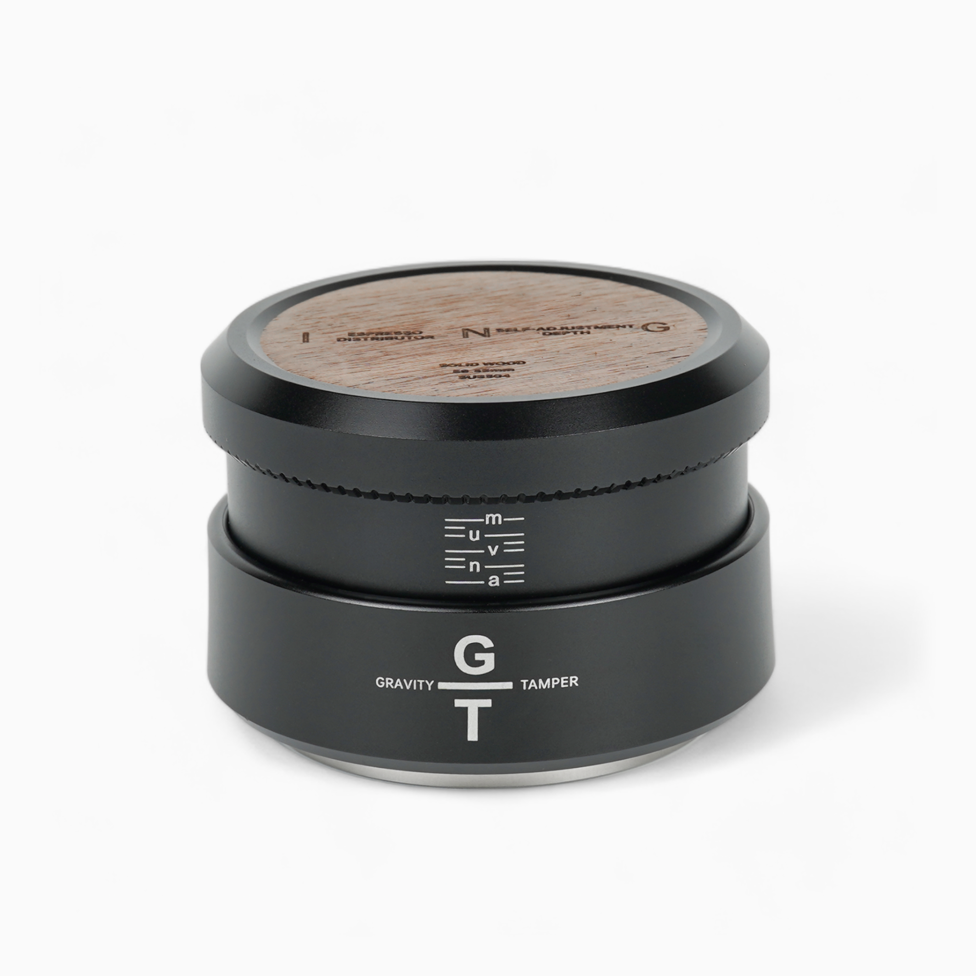 Gravity Tamper and Distributor with Wooden Lid