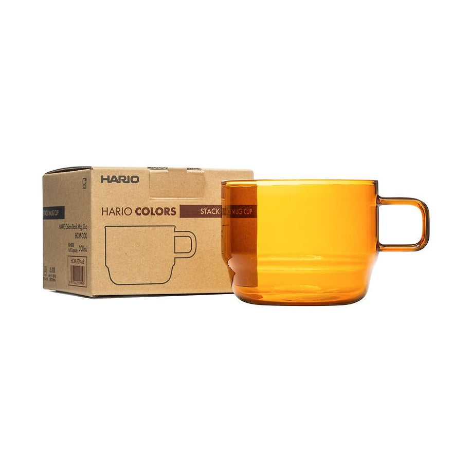 Hario Stackable Glass Mug - Amber (10oz/300ml)