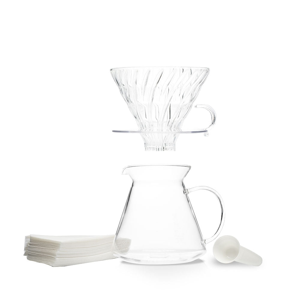 Hario V60 02 Simply Glass Pour Over Coffee Kit