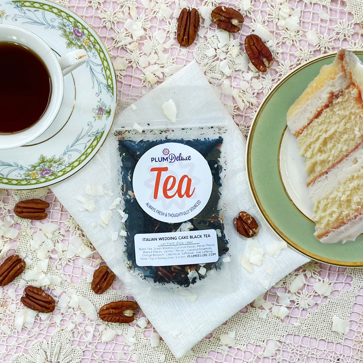Italian Wedding Cake Blend Dessert Black Tea (Caramel - Coconut - Pecan)