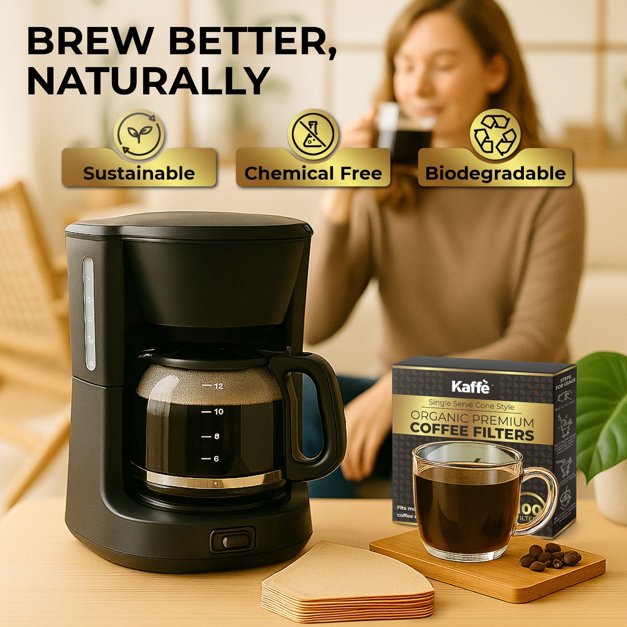 Organic Premium Coffee Filters #4, KFCF04B