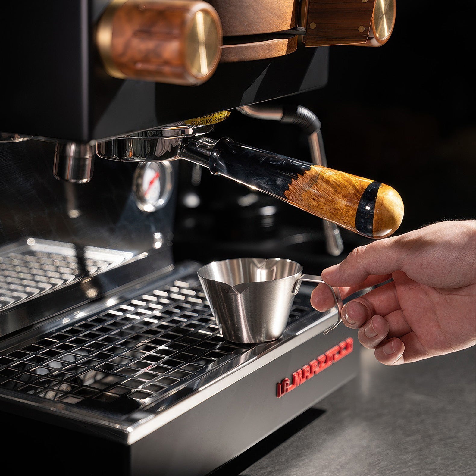 Walnut & Resin Handle Bottomless Portafilter