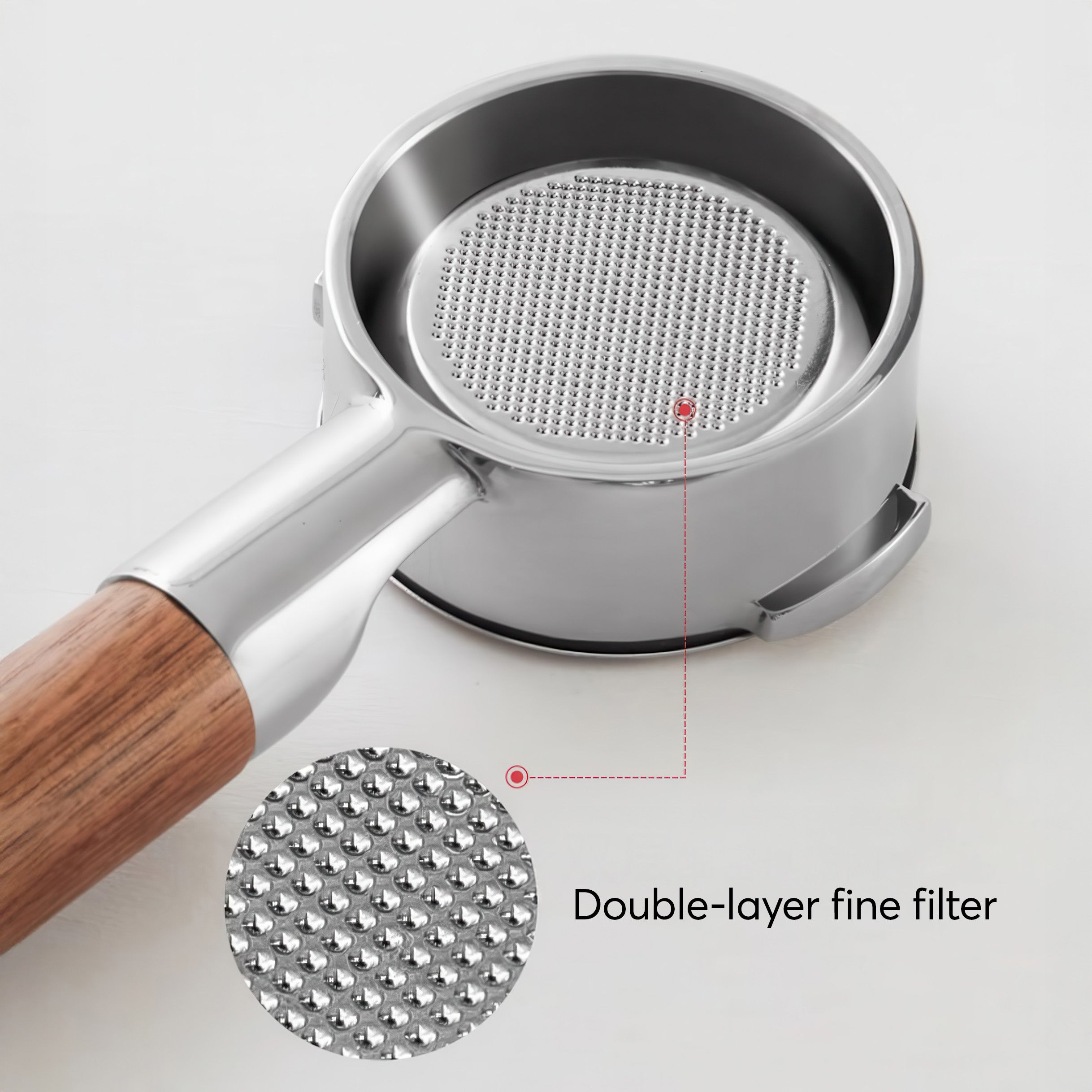 Bottomless Portafilter with Removable Double Spout