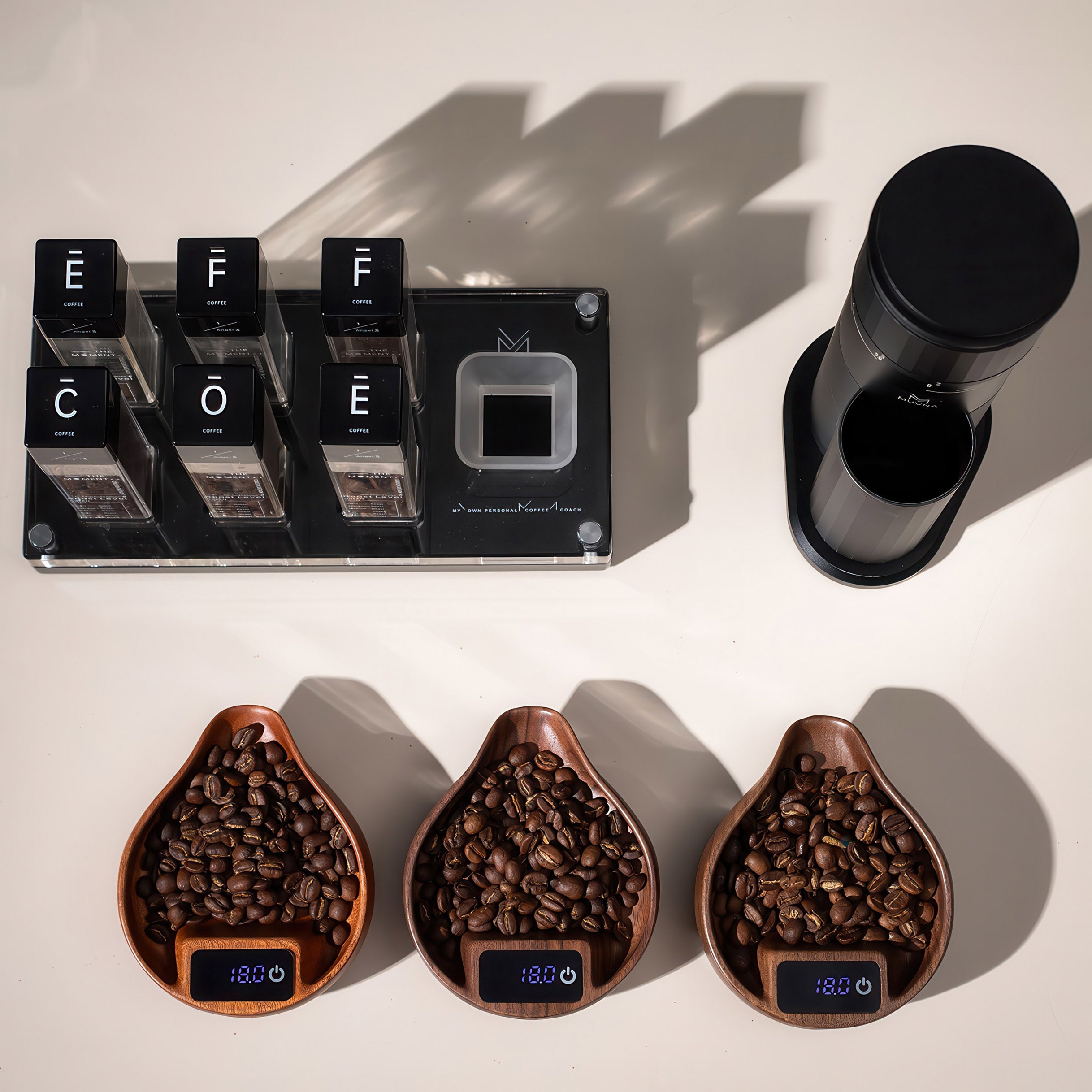 Electronic Walnut Coffee Scale With Leaf Shade