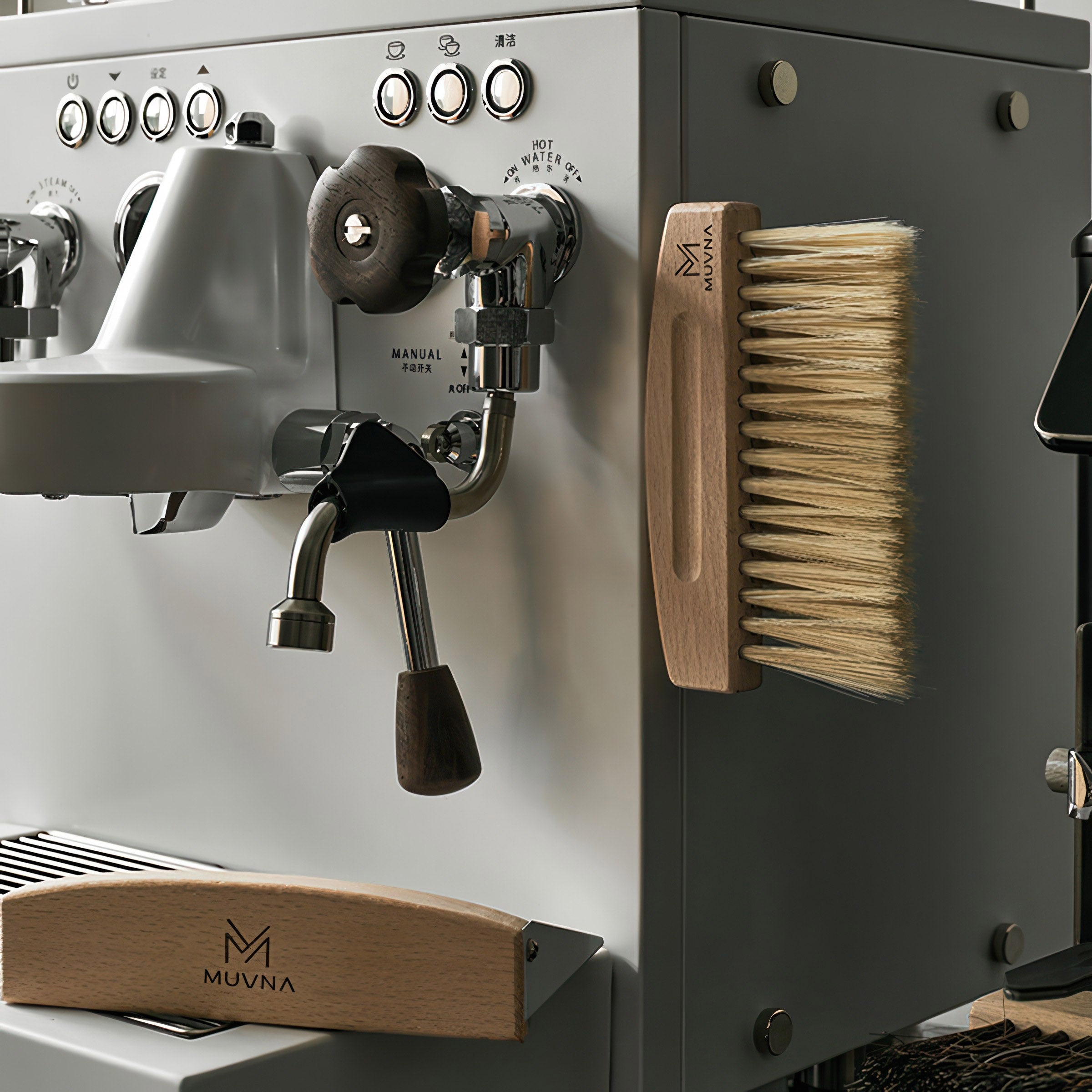 Solid Wood Coffee Cleaning Brush Set