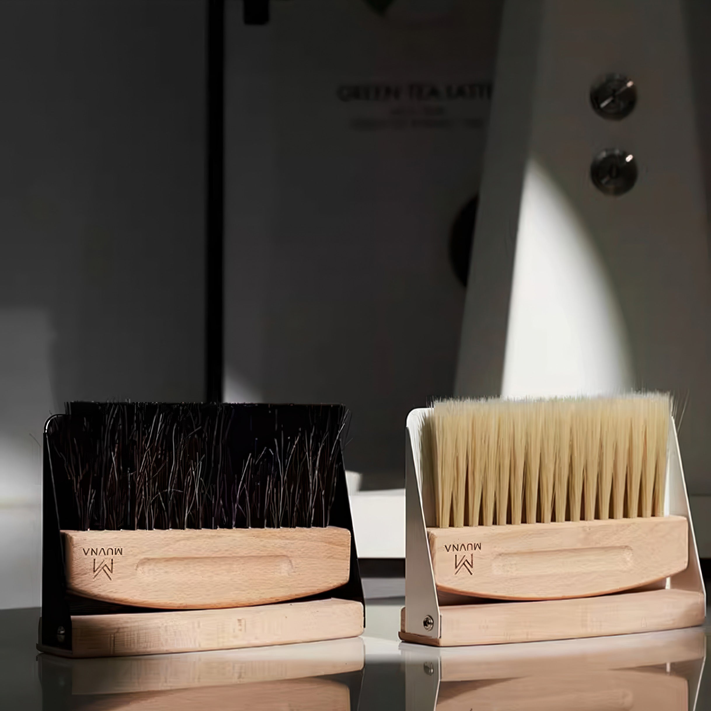Solid Wood Coffee Cleaning Brush Set