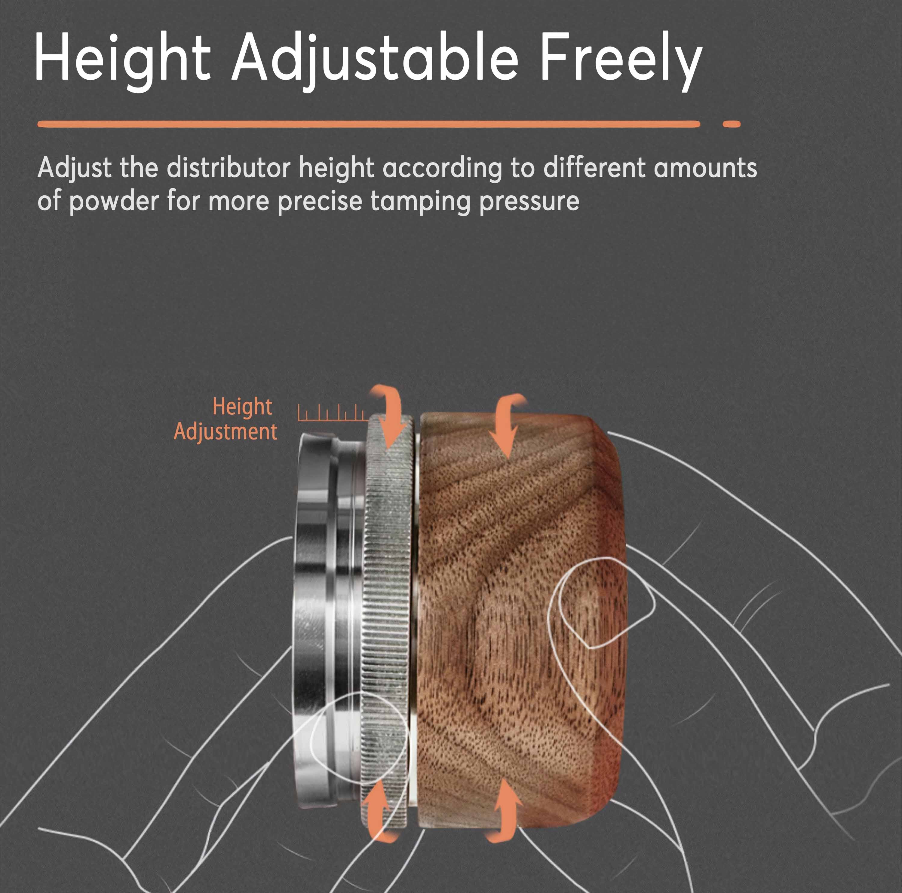 Tamper & Distributor with Wooden Handle