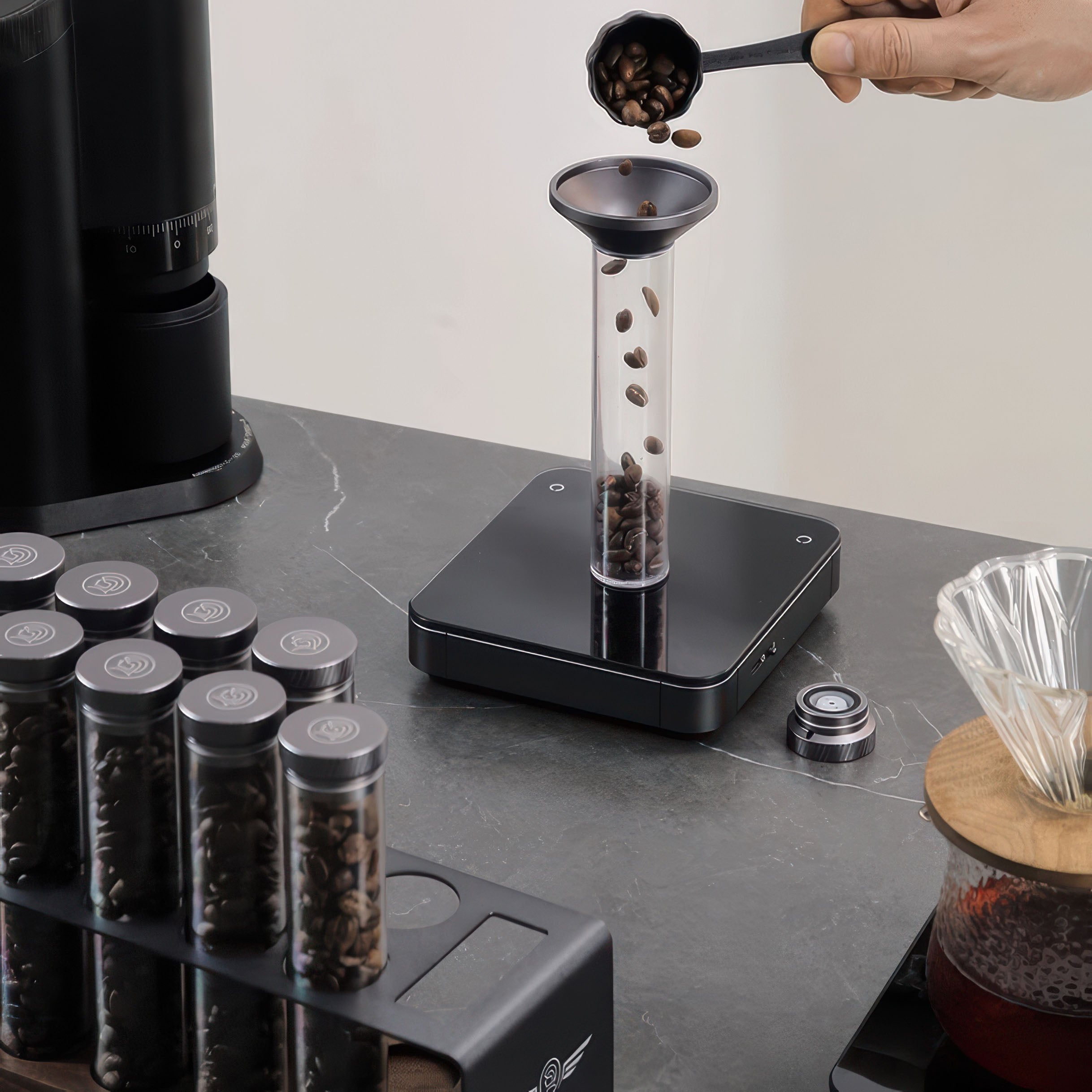 Pro Coffee Bean Storage Display & Degassing Stand