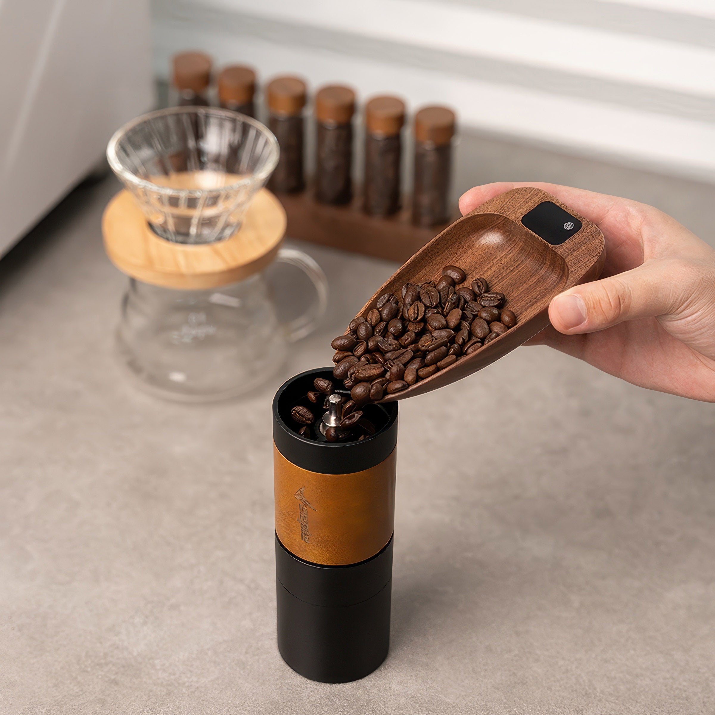 Walnut Wood Coffee Scale for Espresso