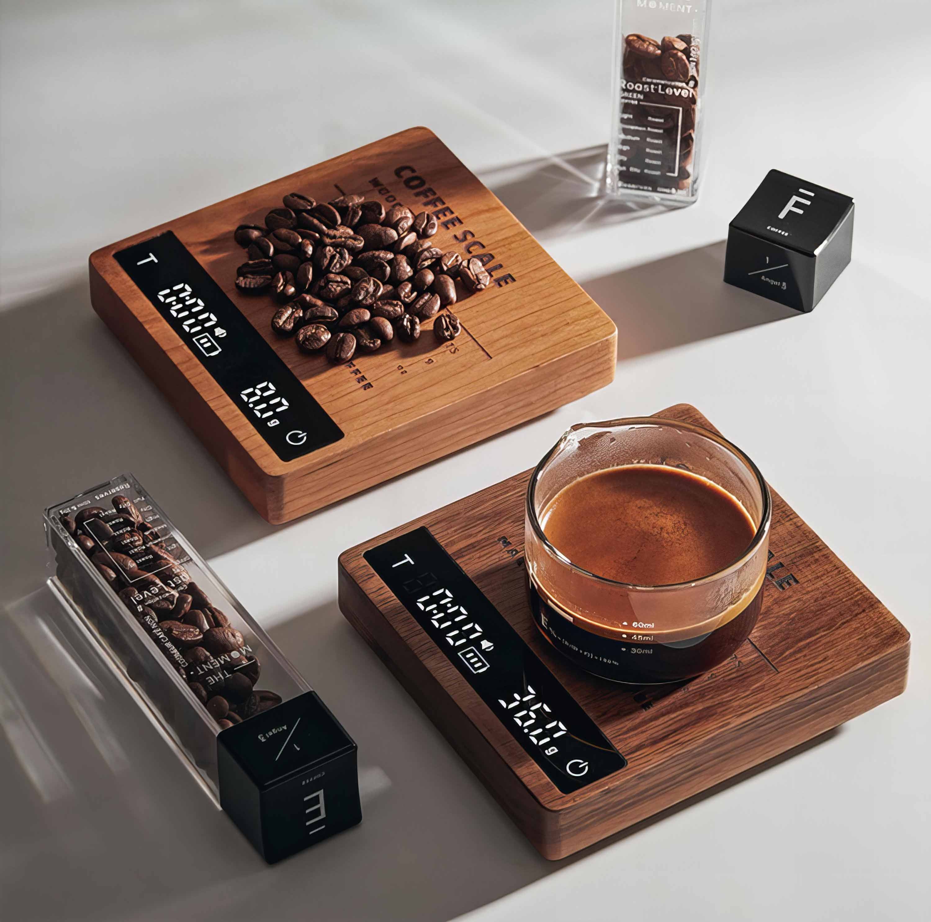 High Precision Wooden Coffee Scale with Touch Sensor