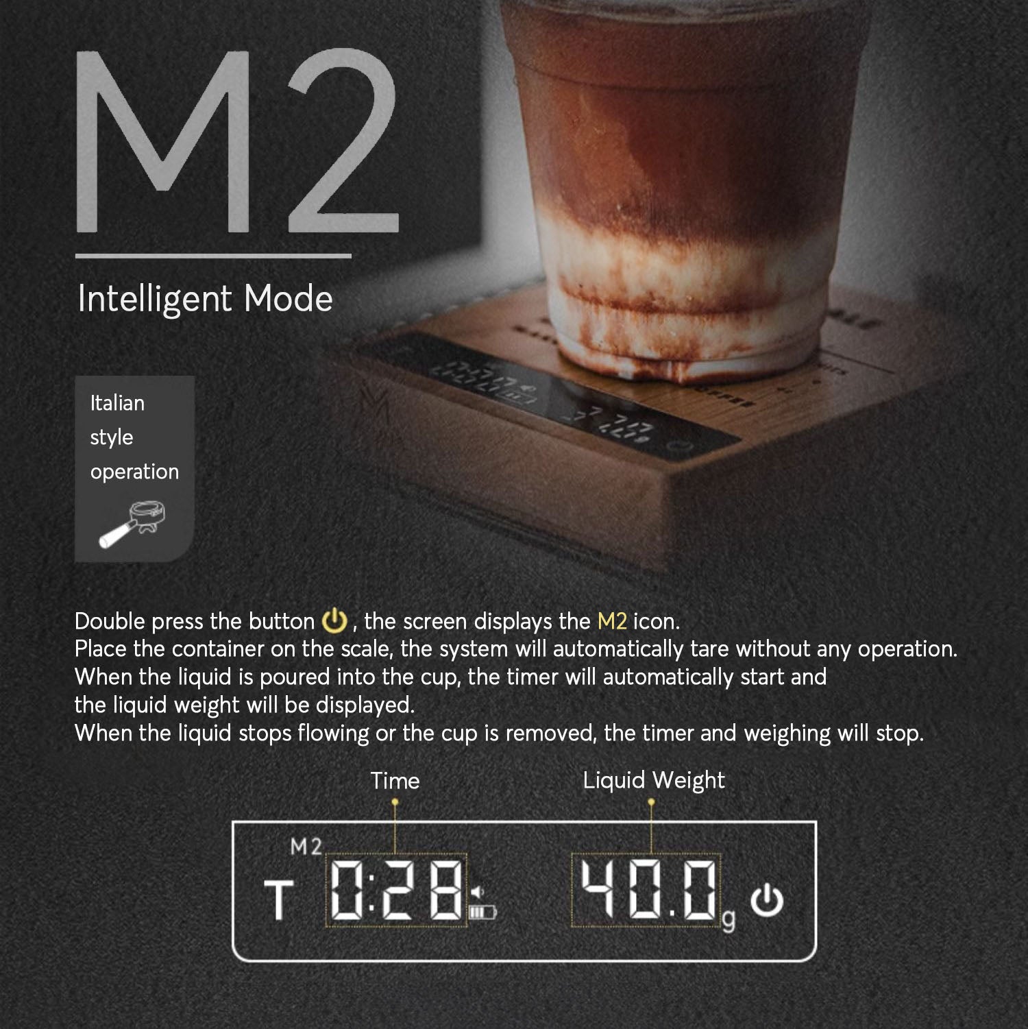 High Precision Wooden Coffee Scale with Touch Sensor