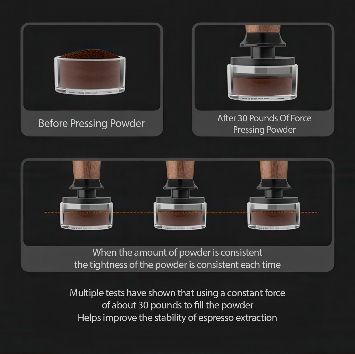 Walnut Coffee Tamper Balanced Design