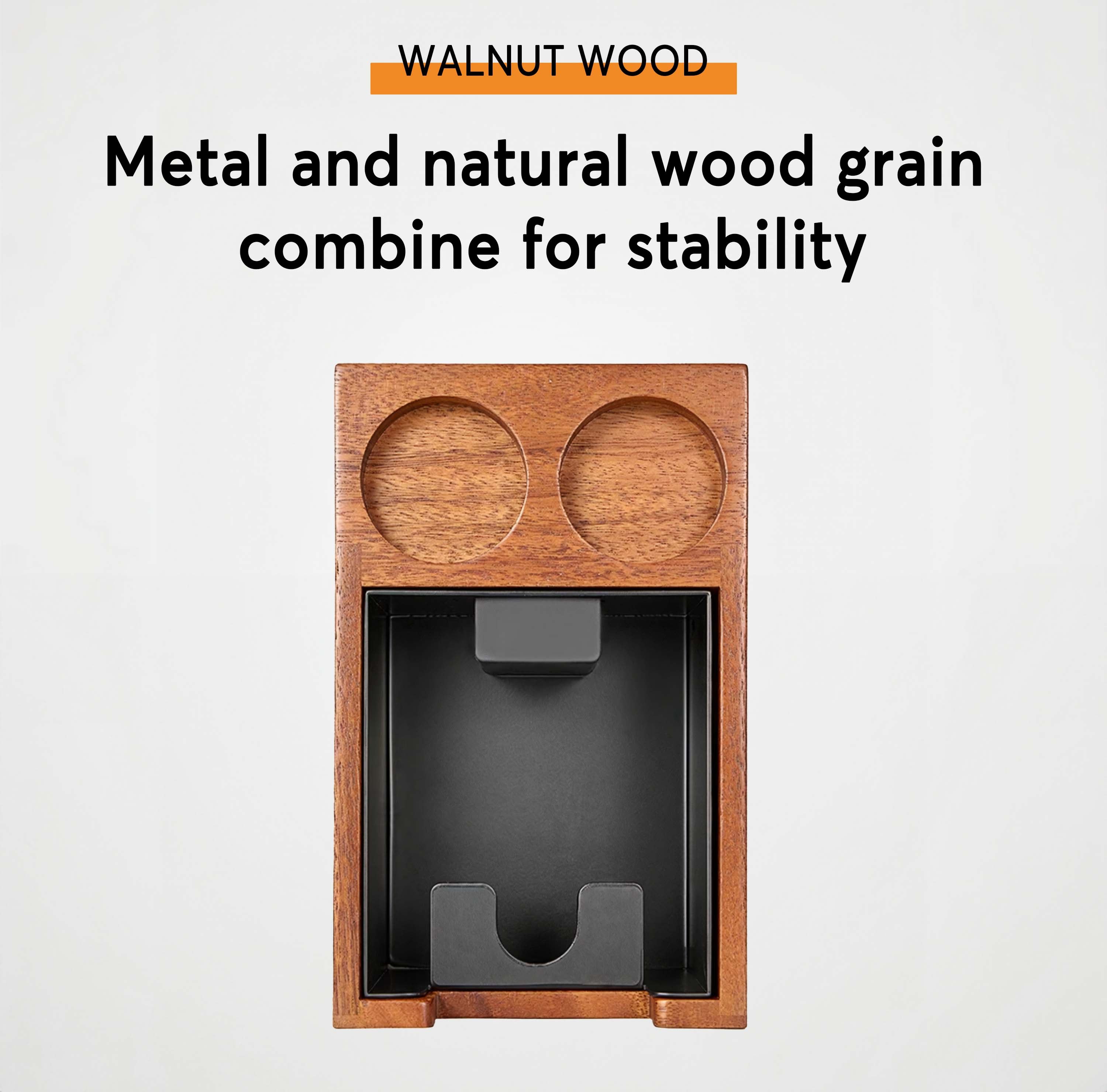 Wooden Coffee Tamper Station with Knock Box