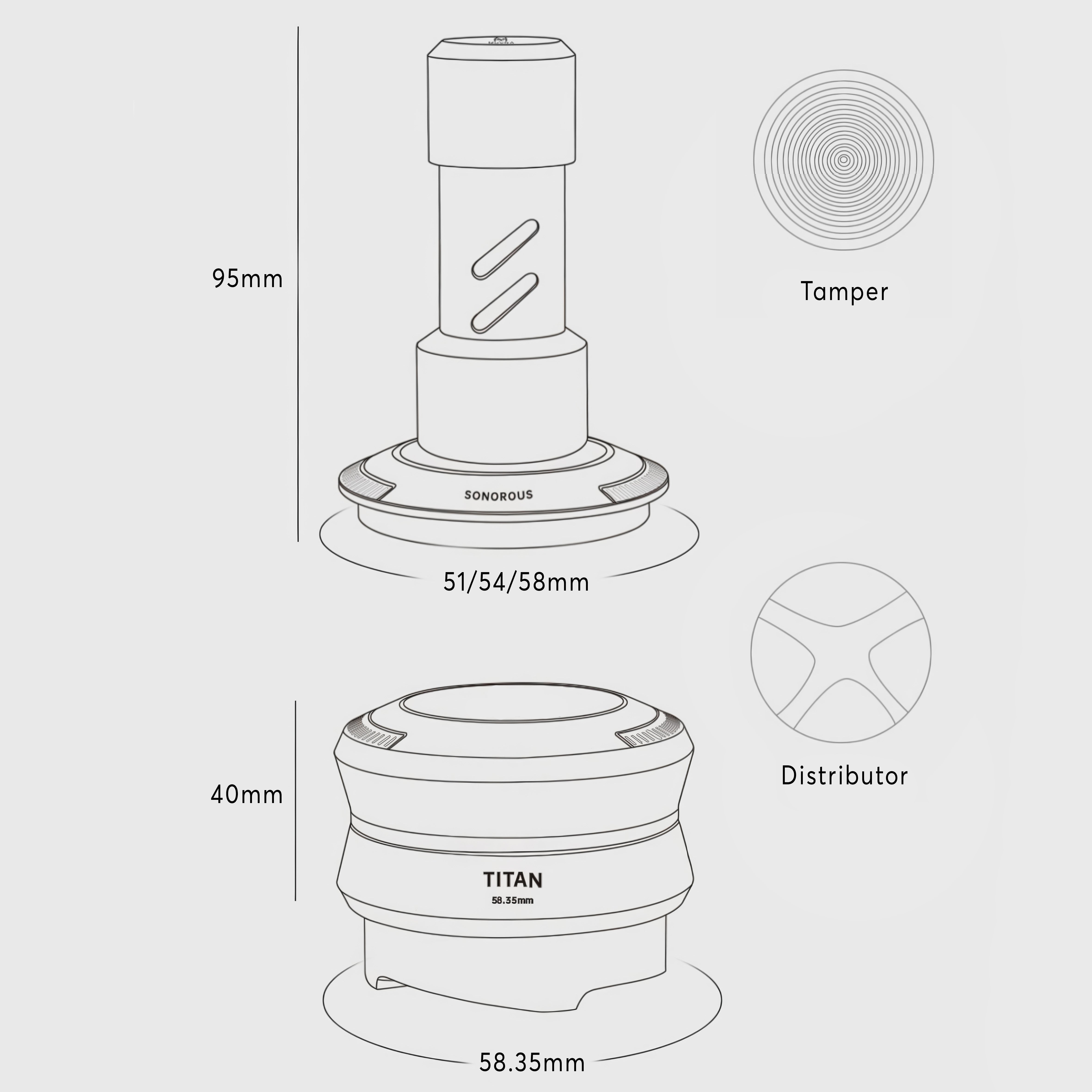 Four Spring Titan Tamper & Distributor