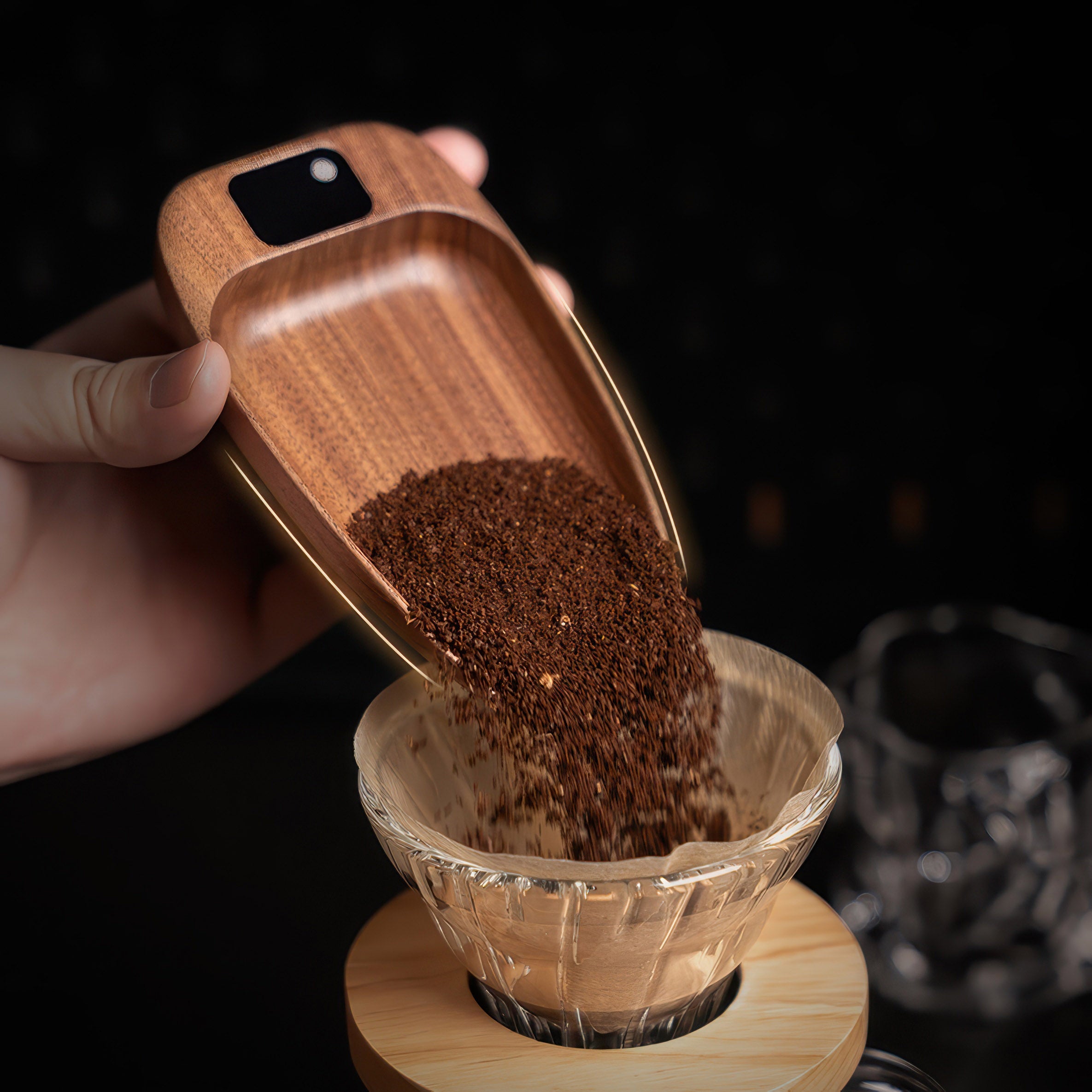 Walnut Wood Coffee Scale for Espresso