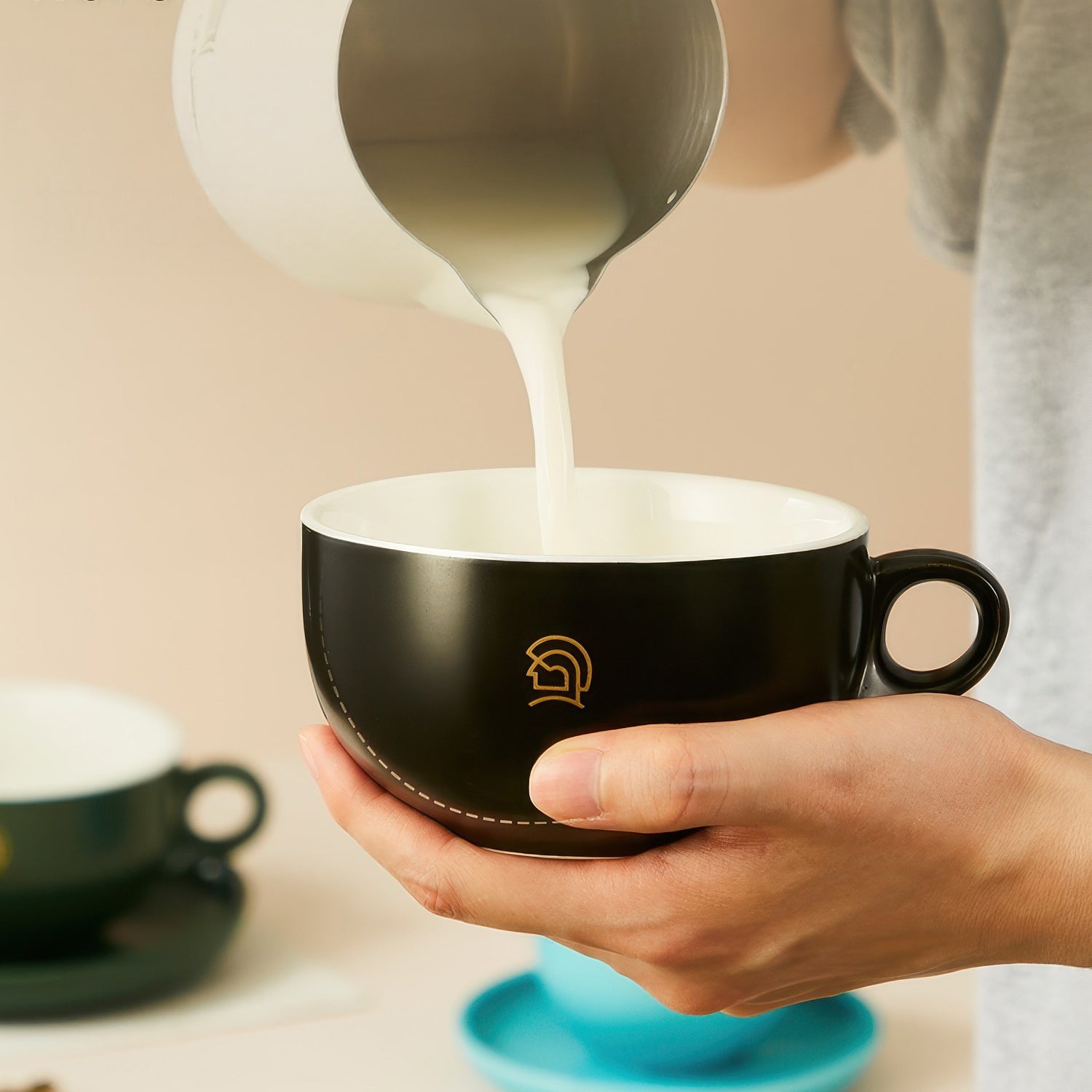 Ceramic Coffee Cup and Saucer Set