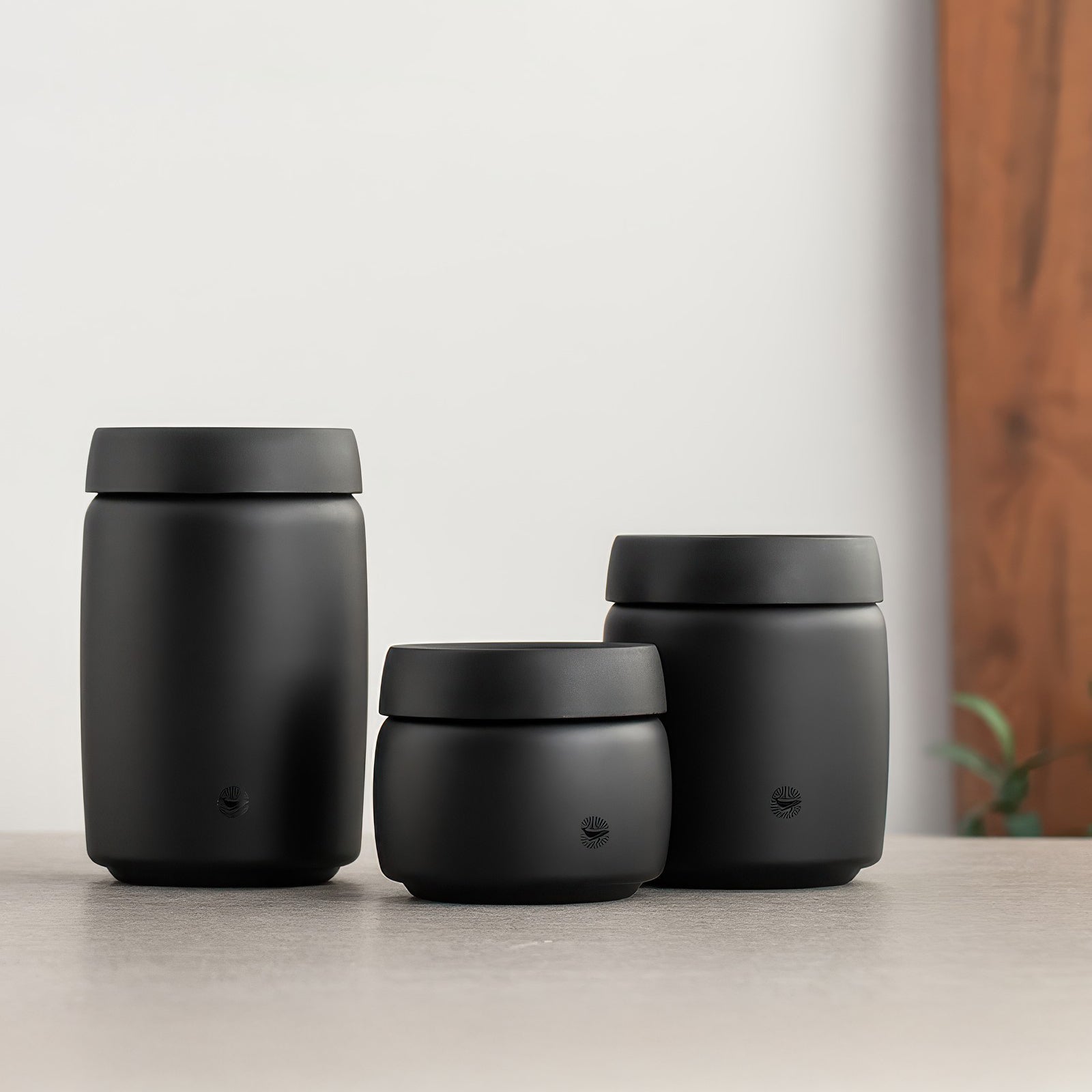 Black Coffee Bean Storage Canister