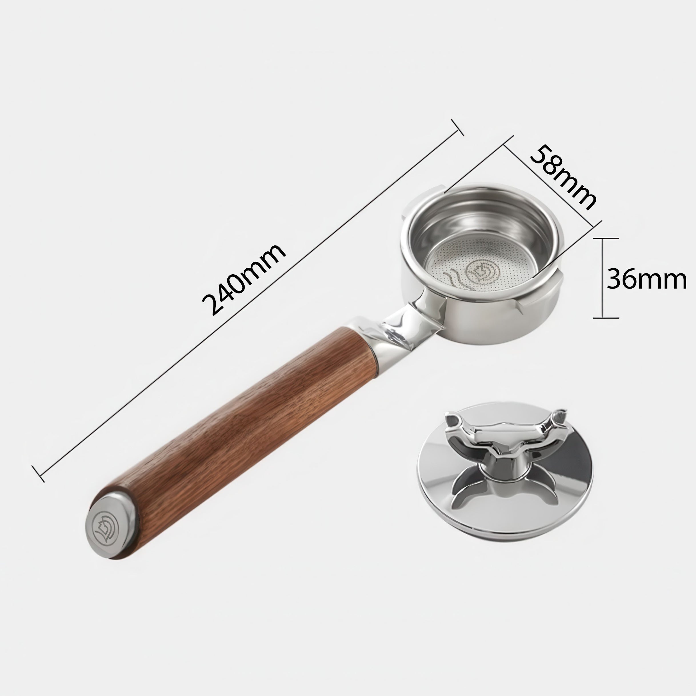 Bottomless Portafilter with Removable Double Spout