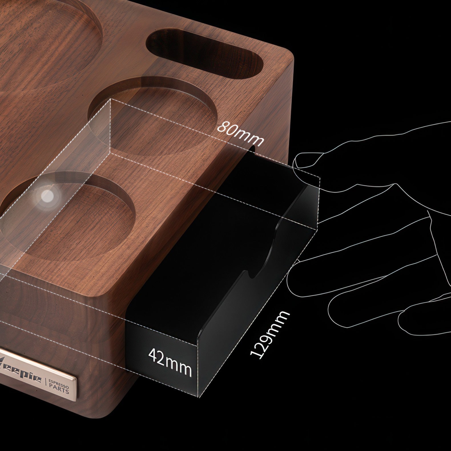 Walnut Wood Coffee Tamping Station - Thumbnail 5