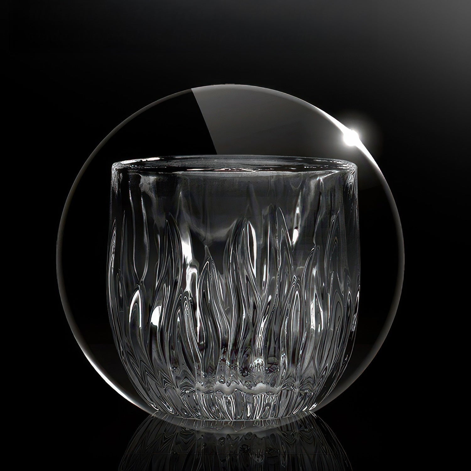 Flame Crystal Cut Glass Coffee Cup