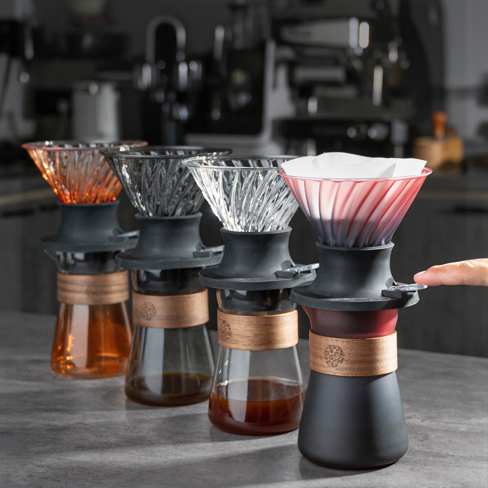 Smart V60 Brewed Coffee Set Includes Glass Drip Filter Cup