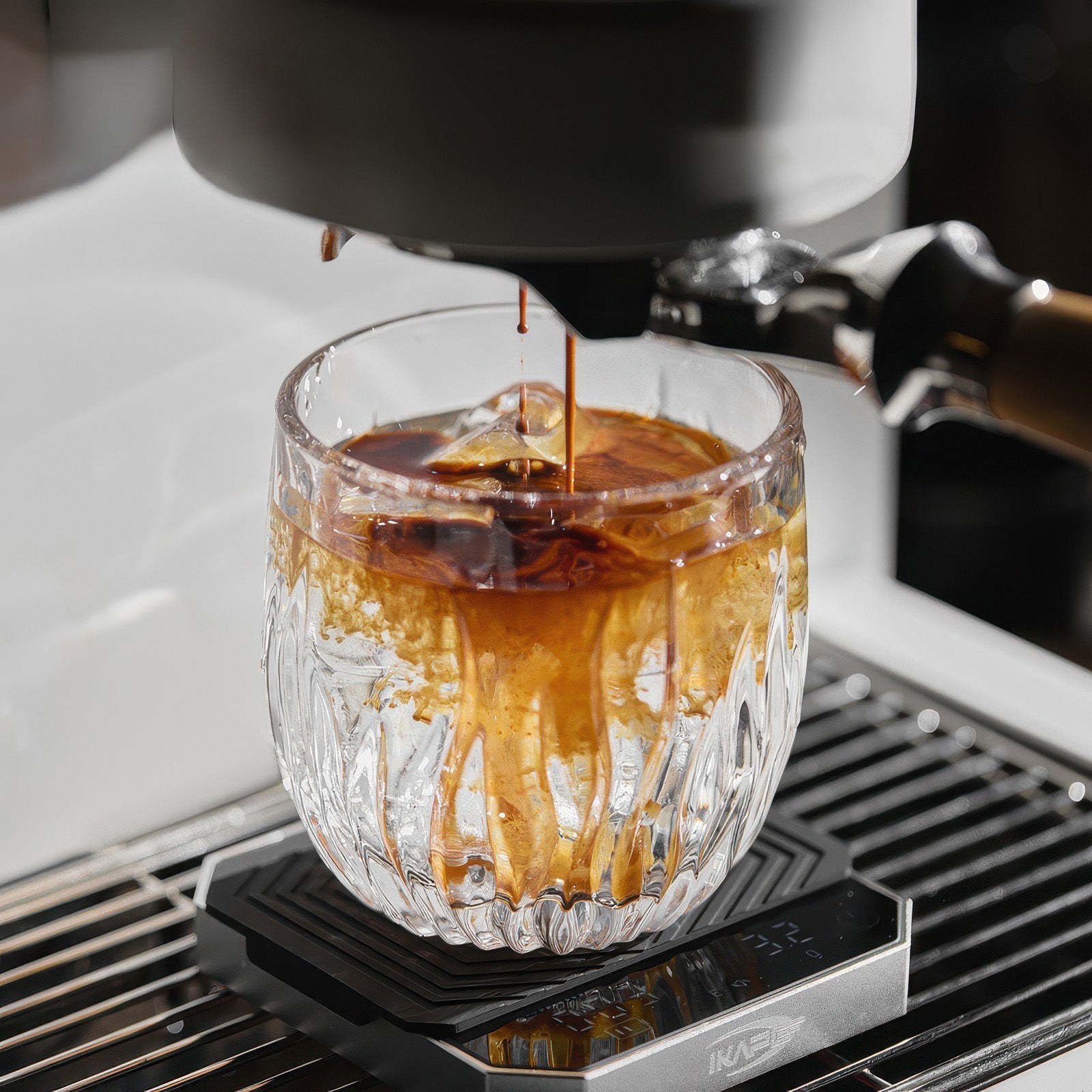 Flame Crystal Cut Glass Coffee Cup