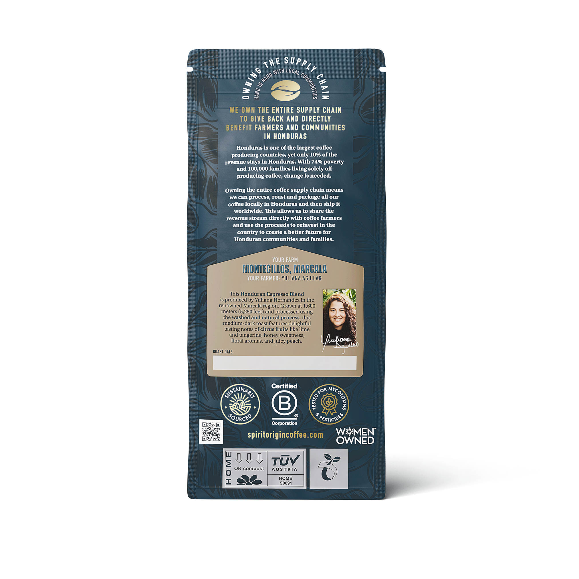 Honduran Espresso Blend Coffee 1.8oz (50g) Sample bag