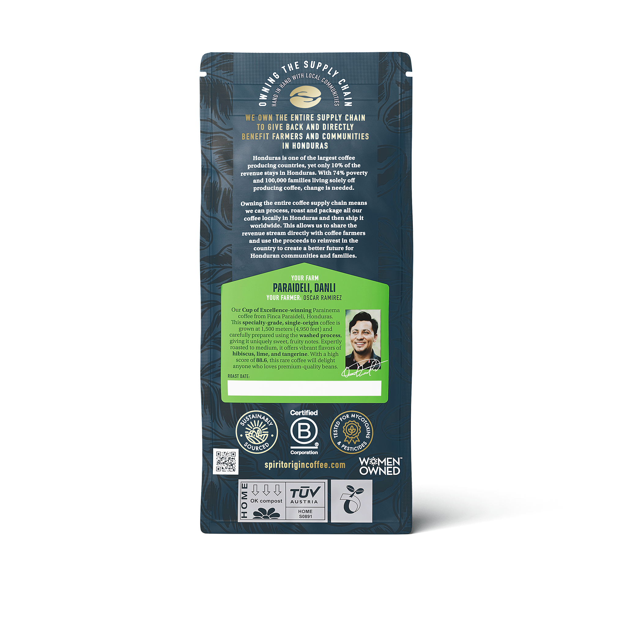 Honduras Paraideli Parainema Washed Parainema Cup of Excellence 1.8oz (50g) Sample bag