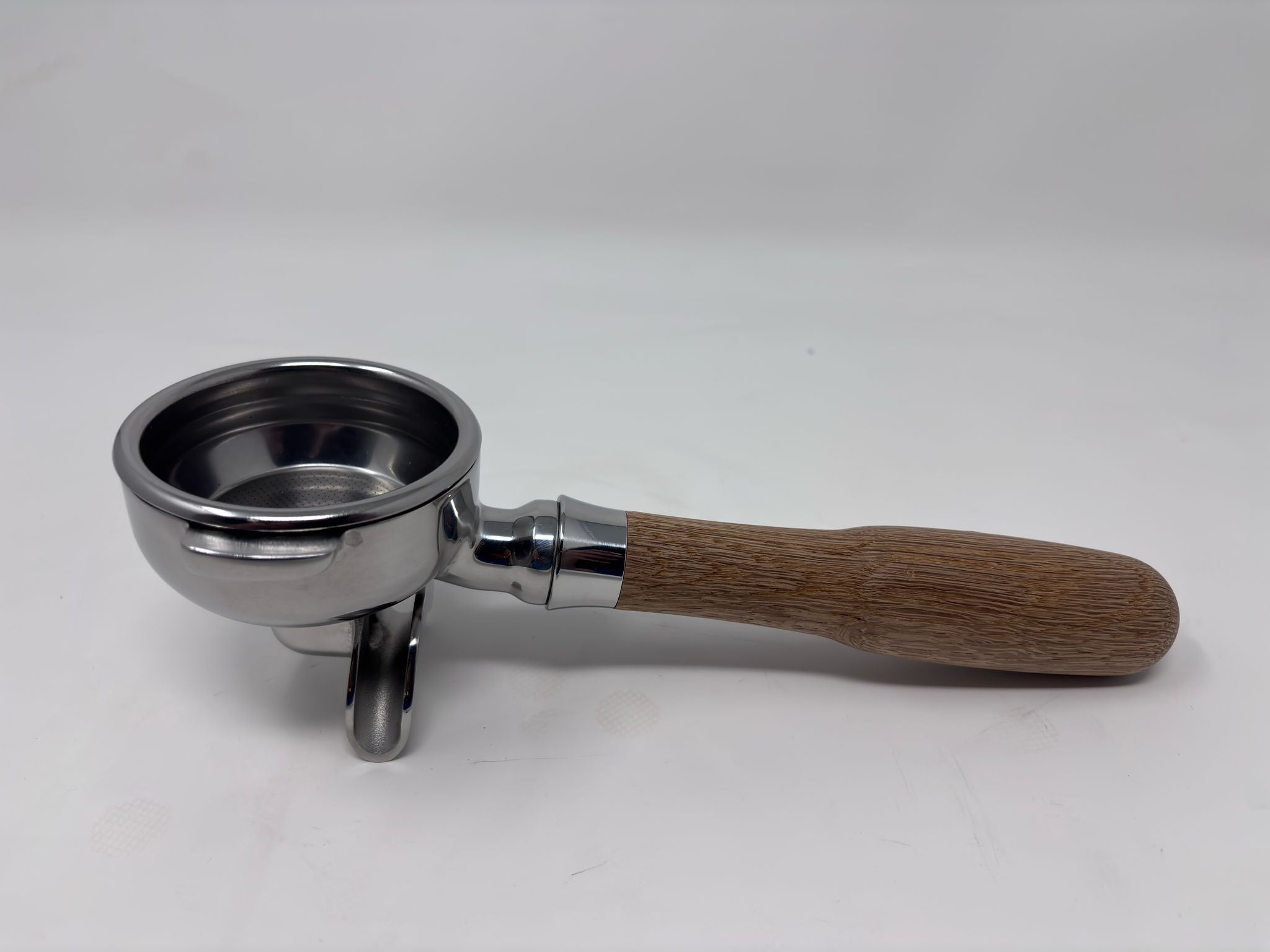 58mm Double Spout Portafilter with Wood Handle - Thumbnail 2
