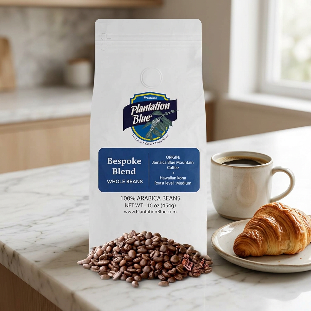 BESPOKE BLEND: Jamaica Blue Mountain + Hawaiian Kona Coffee (16oz Whole Beans)