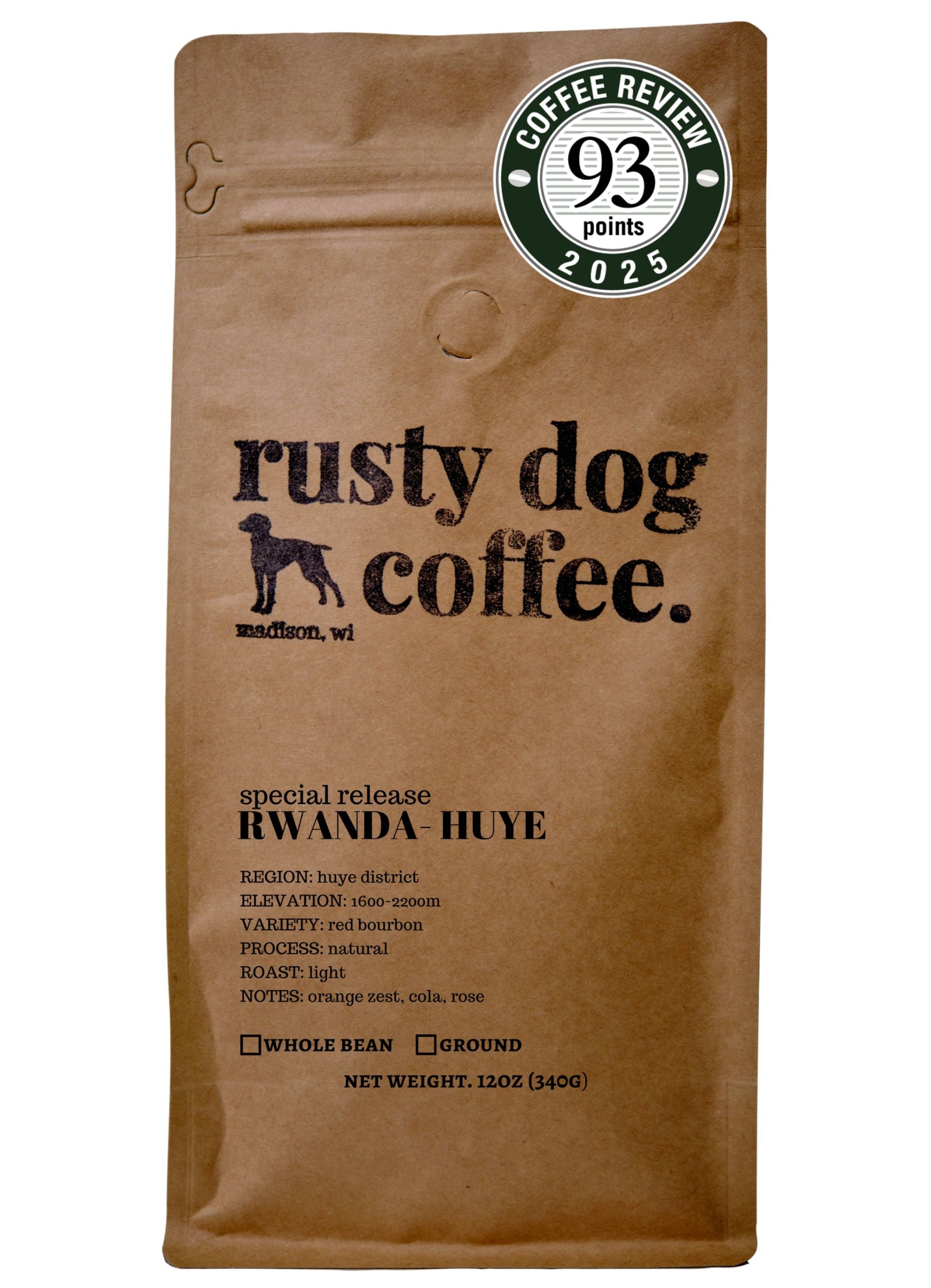 Rwanda Huye, Peaberry Natural Processed, Light Roast - Special Release