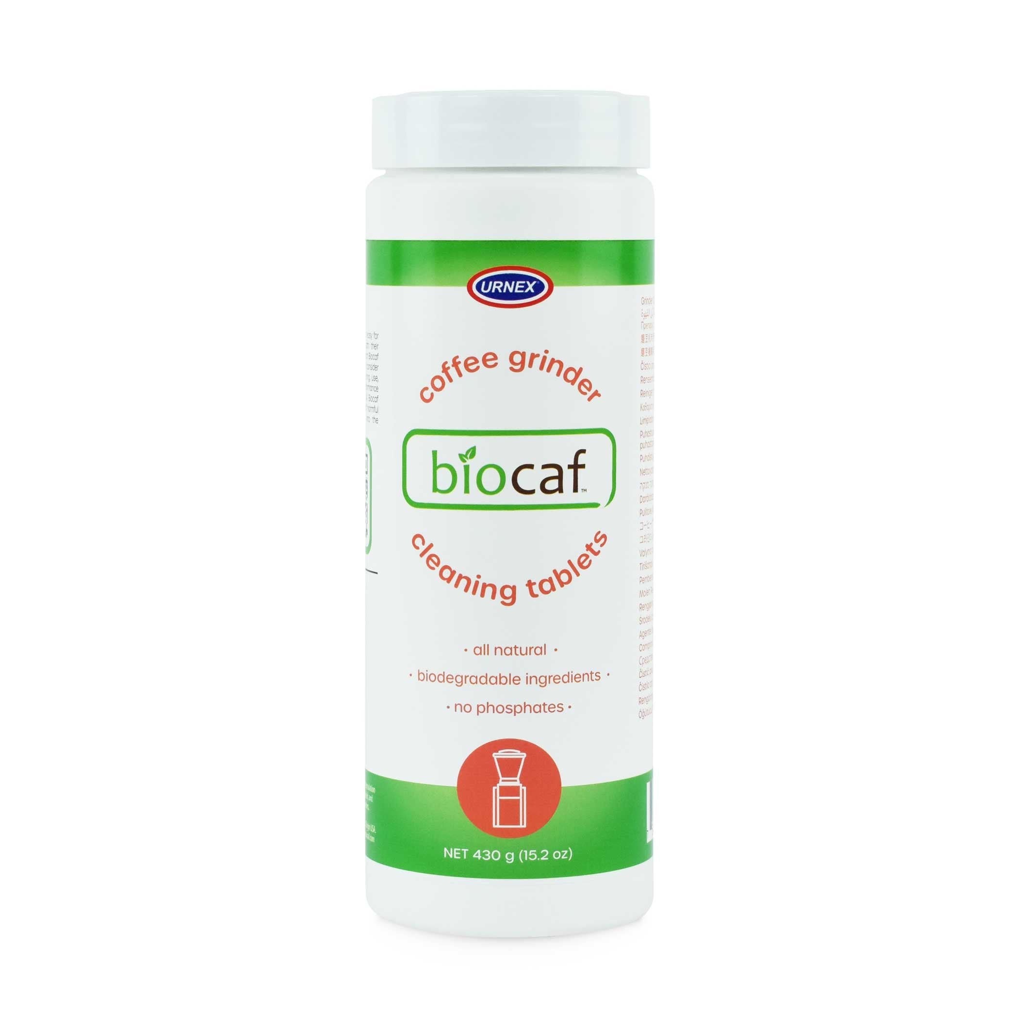 Urnex Biocaf Coffee Grinder Cleaning Tablets – 430 g (15.2 oz)