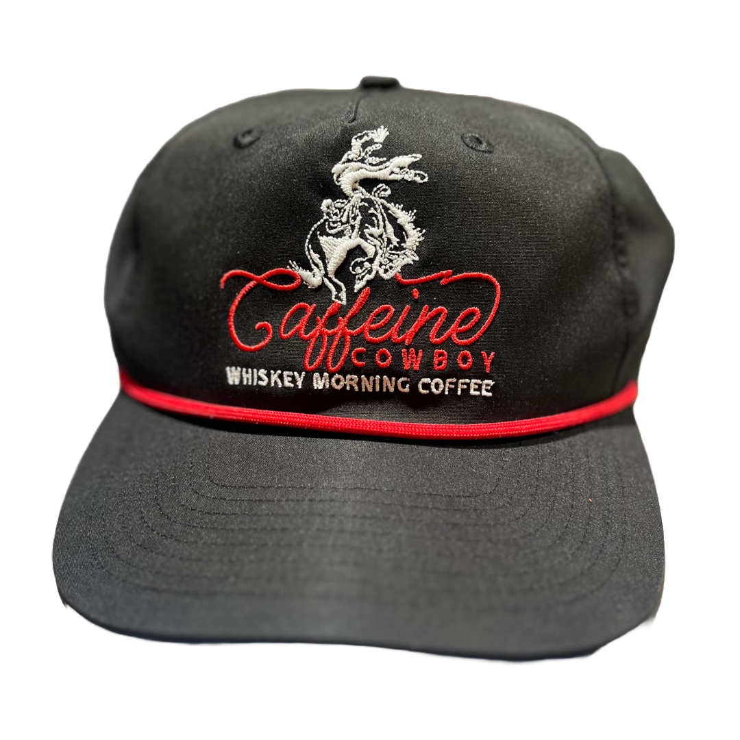 Caffeine Cowboy Hat ( Teal/Gold or Black/Red)