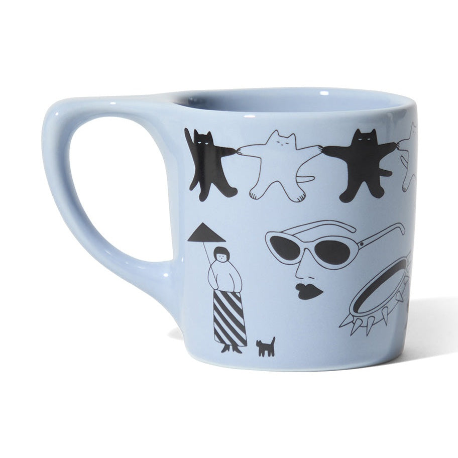 notNeutral x Katya Krasnova Lino Coffee Mug (10oz) - Cats & Tats Periwinkle
