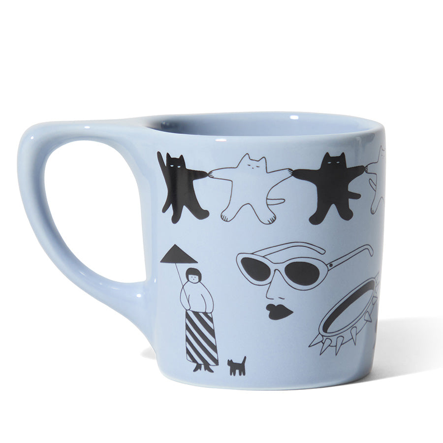 notNeutral x Katya Krasnova Lino Coffee Mug (10oz) - Cats & Tats Periwinkle