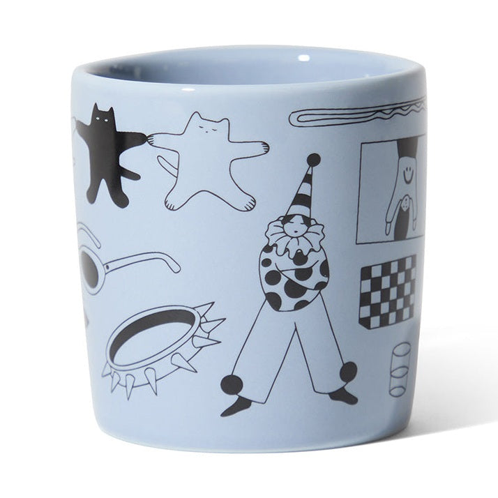 notNeutral x Katya Krasnova Lino Coffee Mug (10oz) - Cats & Tats Periwinkle