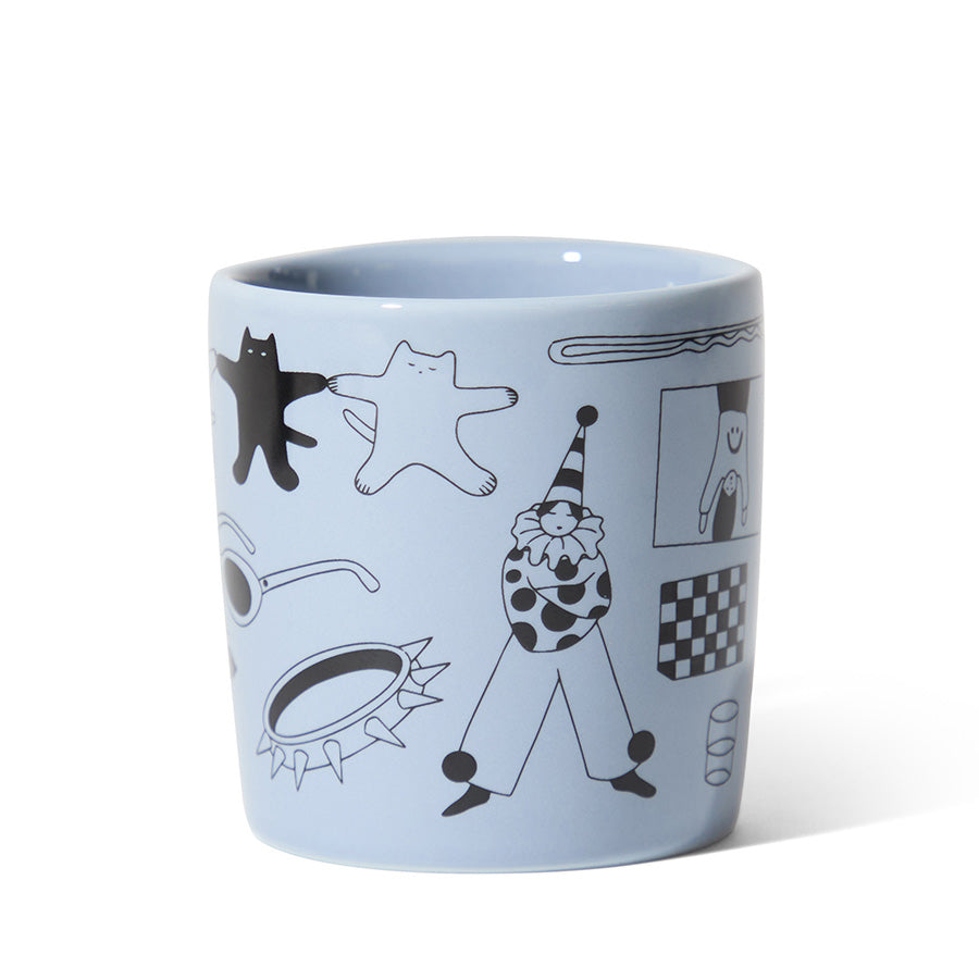 notNeutral x Katya Krasnova Lino Coffee Mug (10oz) - Cats & Tats Periwinkle