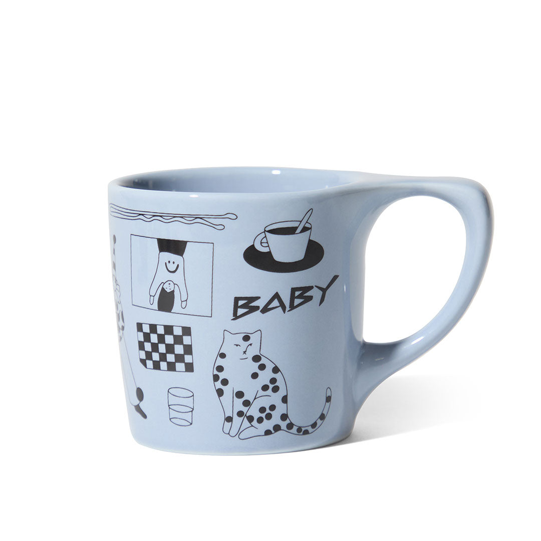 notNeutral x Katya Krasnova Lino Coffee Mug (10oz) - Cats & Tats Periwinkle