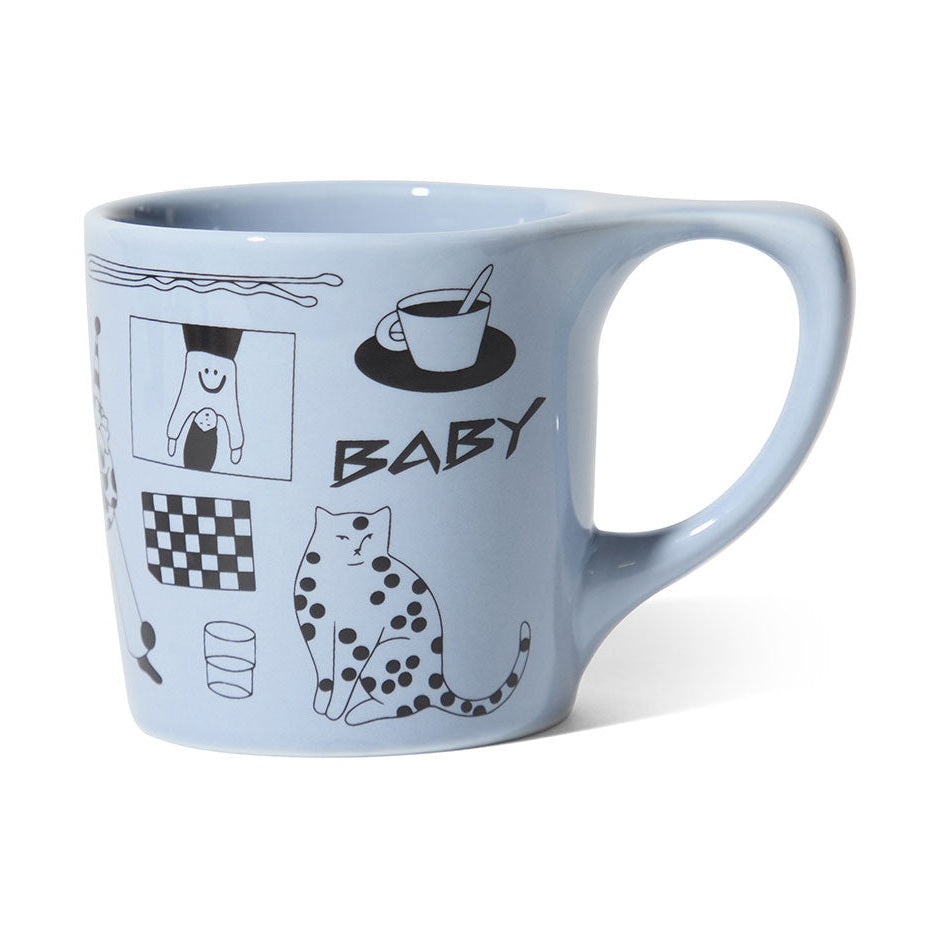 notNeutral x Katya Krasnova Lino Coffee Mug (10oz) - Cats & Tats Periwinkle