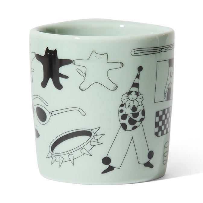 notNeutral x Katya Krasnova Lino Coffee Mug (10oz) - Cats & Tats Sage