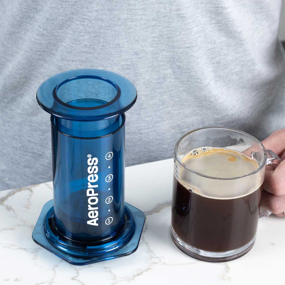 AeroPress Clear Coffee Maker - Blue